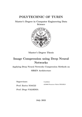 POLYTECHNIC of TURIN Master’S Degree in Computer Engineering Data Science