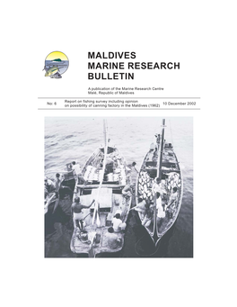 Maldives Marine Research Bulletin