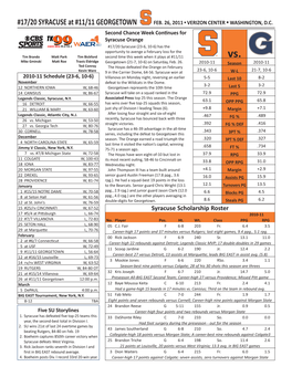 2010-11 SYRACUSE BASKETBALL Kris Joseph Junior L 6-7 L 210 # Montreal, Quebec L 32 Archbishop Carroll H.S