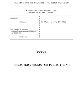 Ecf 46 Redacted Version for Public Filing