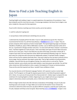 How to Find a Job Teaching English in Japan