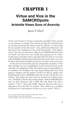Virtue and Vice in the Samcropolis Aristotle Views Sons of Anarchy