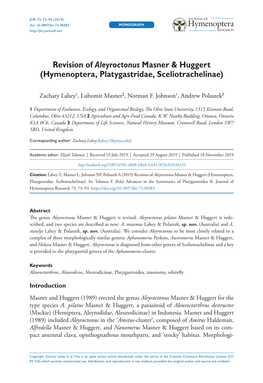 ﻿Revision of Aleyroctonus Masner & Huggert (Hymenoptera