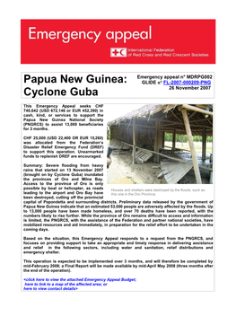 Papua New Guinea: Cyclone Guba, Emergency Appeal 2