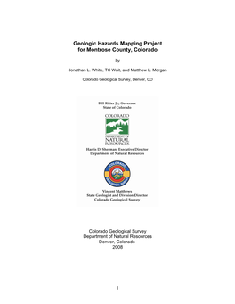 Geologic Hazards Mapping Project for Montrose County, Colorado