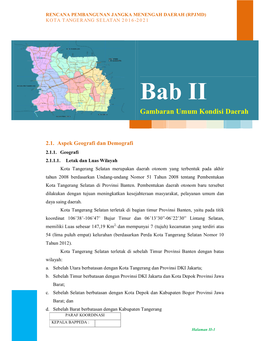 BAB II : Gambaran Umum Kondisi Daerah