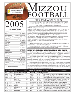 2003 FB Game Notes