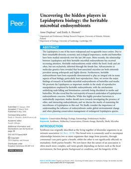 Uncovering the Hidden Players in Lepidoptera Biology: the Heritable Microbial Endosymbionts