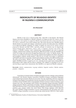 Indexicality of Religious Identity in Yalemsa E-Communication