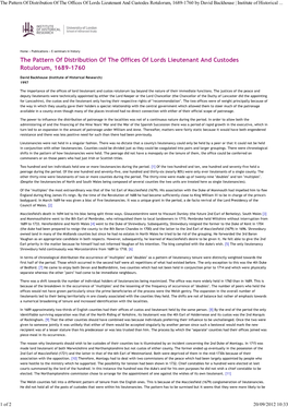 The Pattern of Distribution of the Offices of Lords Lieutenant and Custodes Rotulorum, 1689-1760 by David Backhouse | Institute of Historical