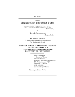 Brief Amicus Curiae of Claremont Institute's Center