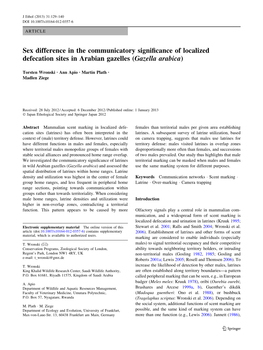 Sex Difference in the Communicatory Significance of Localized Defecation