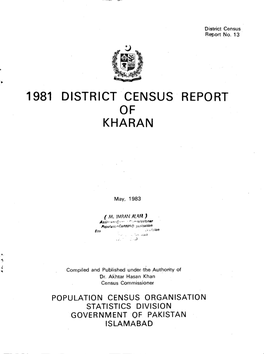 1981 District Census Report of Kharan