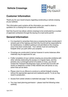 Customer Information Pack