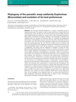 Systematic Entomology (2015), 40, 570–591 DOI: 10.1111/Syen.12122