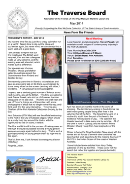 The Traverse Board Newsletter of the Friends of the Paul Mcguire Maritime Library Inc May 2014