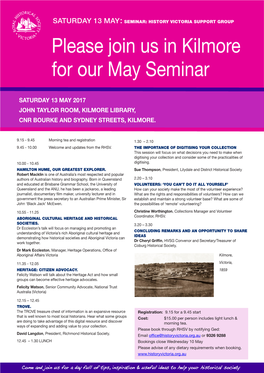 Hvsg Seminar Invitation May 2017