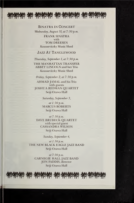 Boston Symphony Orchestra Concert Programs, Summer, 1994