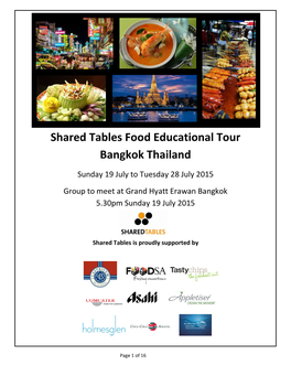 Shared Tables Food Educational Tour Bangkok Thailand