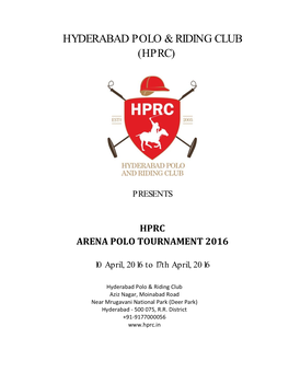 HPRC – Arena Polo Prospectus 2016