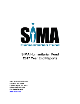 SIMA Humanitarian Fund 2017 Year End Reports