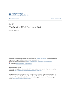 The National Park Service at 100