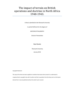 The Impact of Terrain on British Operations and Doctrine in North Africa 1940-1943