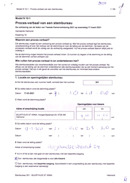 Proces-Verbaal Van Een Stembureau 1 / 65