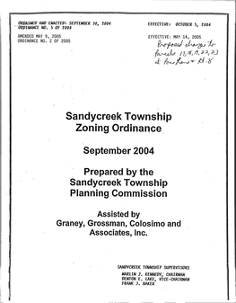 Sandycree,K Township Zoning Ordinance