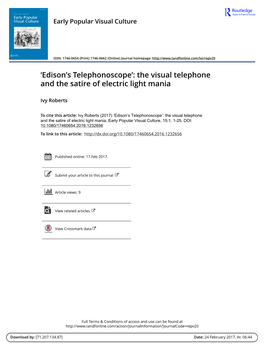 'Edison's Telephonoscope': the Visual Telephone and the Satire of Electric