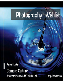 Computational Photography Camera Culturewish List