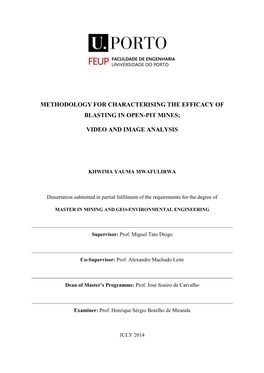 Methodology for Characterising the Efficacy of Blasting in Open-Pit Mines;