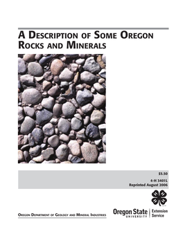 A Description of Some Oregon Rocks and Minerals