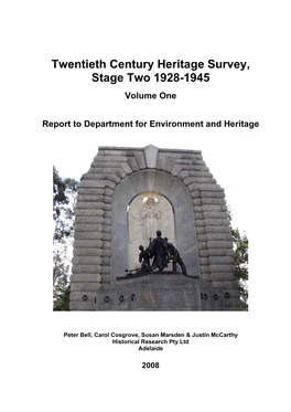 20Th Century Heritage Survey, Stage Two 1928-1945
