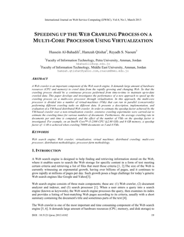 Speeding up the Web Crawling Process on a Multi-Core Processor Using Virtualization