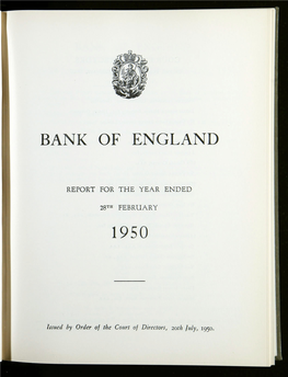 Bank of England Annual Report 1950