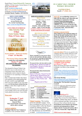 ST. CADOC's R.C. CHURCH WEEKLY BULLETIN Holy Saturday