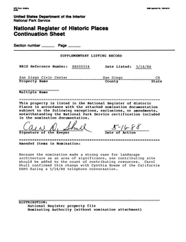 National Register of Historic Places Continuation Sheet