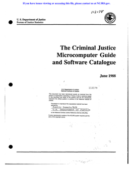 The Criminal Justice Microcomputer' Guide and Software Catalogue