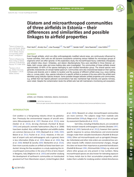 Diatom and Microarthropod Communities of Three Airfields in Estonia – Their Differences and Similarities and Possible Linkages to Airfield Properties