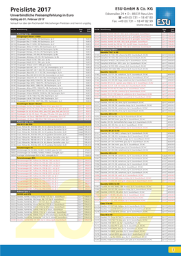 ESU Preisliste 2017