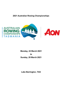 2021 Australian Rowing Championships