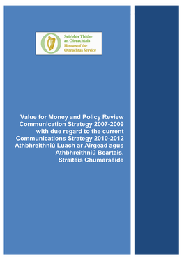 Value for Money and Policy Review Communication Strategy 2007