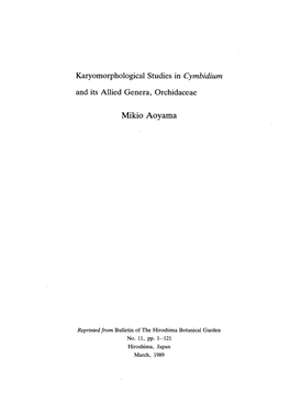 Karyomorphological Studies in Cymbidium and Its Allied Genera, Orchidaceae