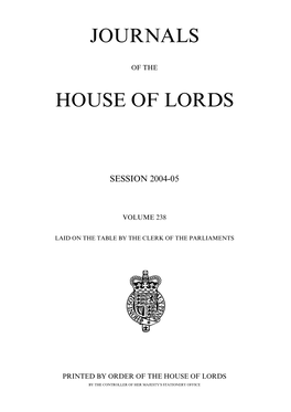 Journals House of Lords