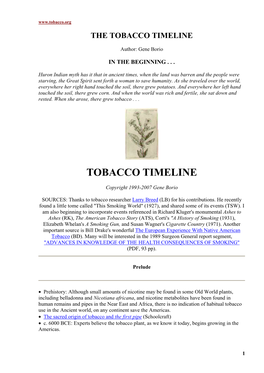 Tobacco Timeline