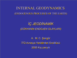 Internal Geodynamics (Endogenous Processes of the Earth)