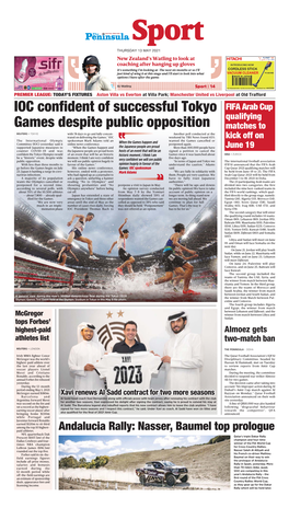 IOC Confident of Successful Tokyo Games Despite Public Opposition