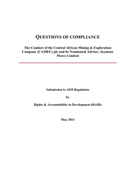 Questions of Compliance