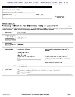 Bankruptcy Forms for Non-Individuals, Is Available